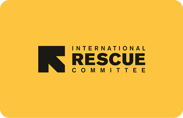 International Rescue Committee charity donation card